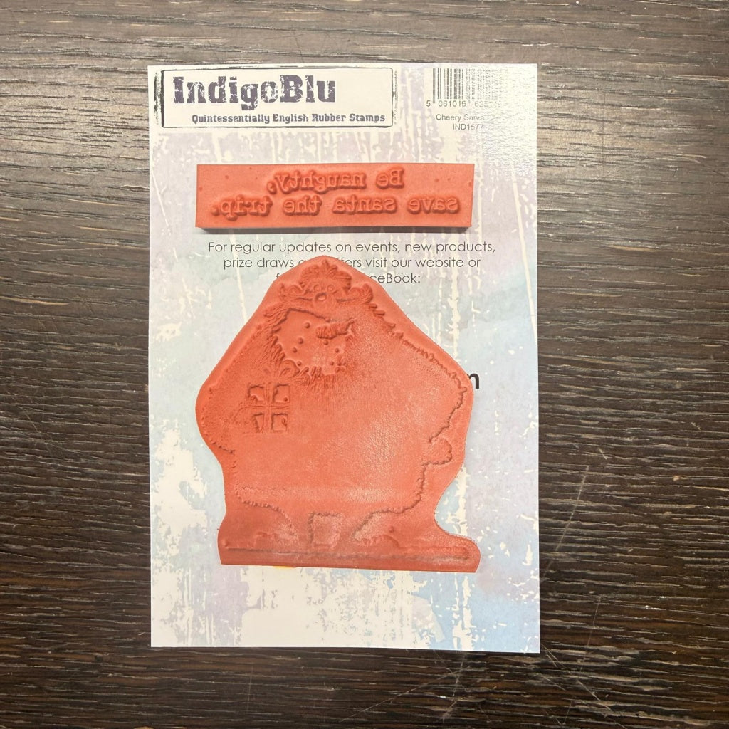 Cheery Santa A6 Red Rubber Stamp