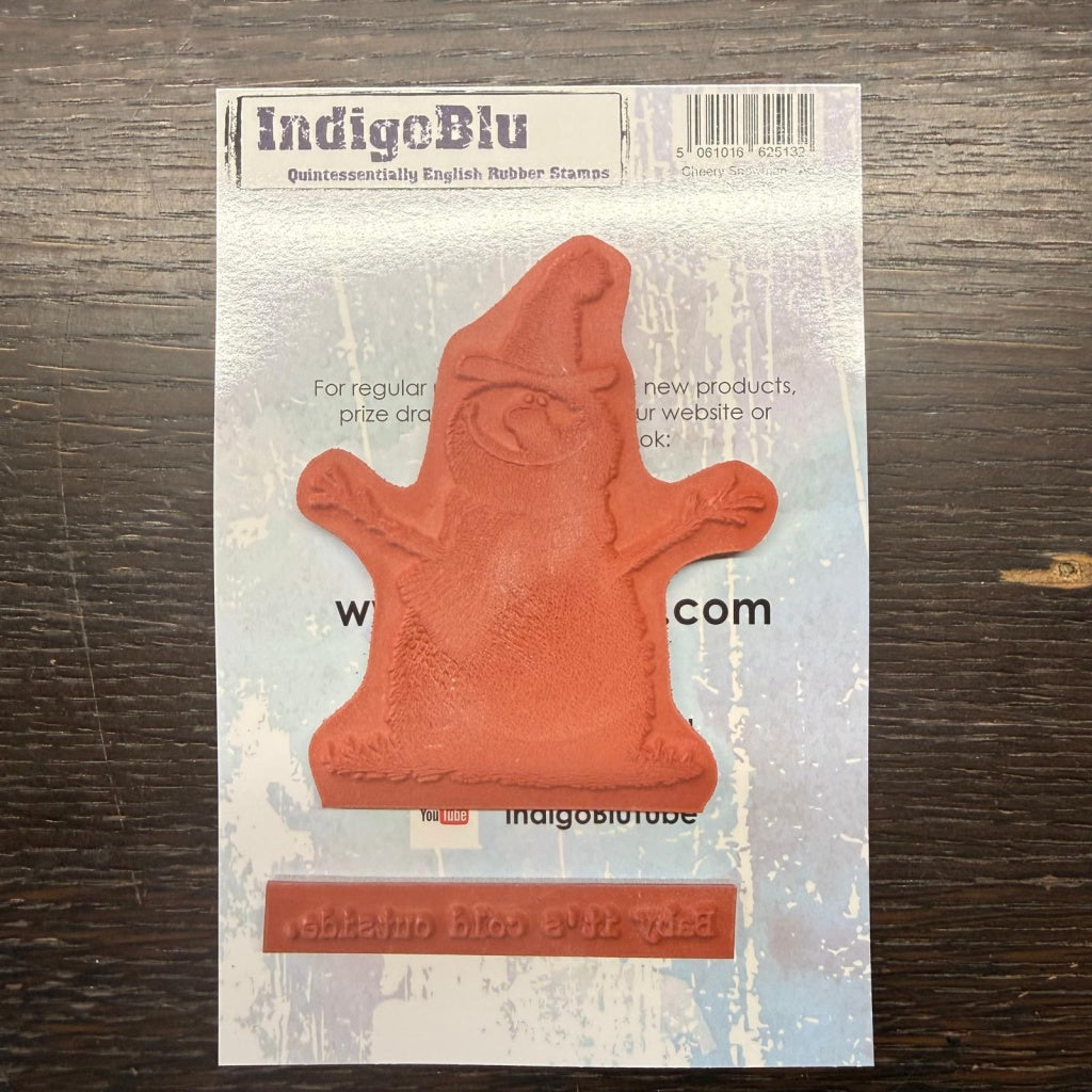 Cheery Snowman A6 Red Rubber Stamp