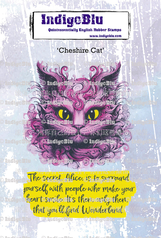 Cheshire Cat A6 Red Rubber Stamp