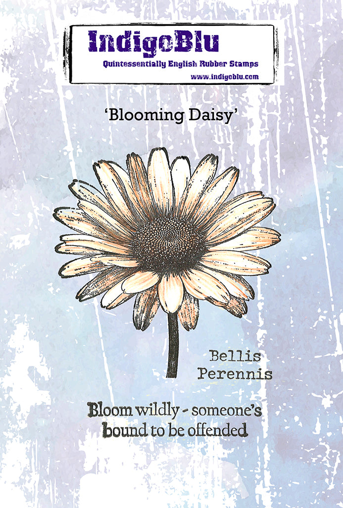 Blooming Daisy A6 Red Rubber Stamp