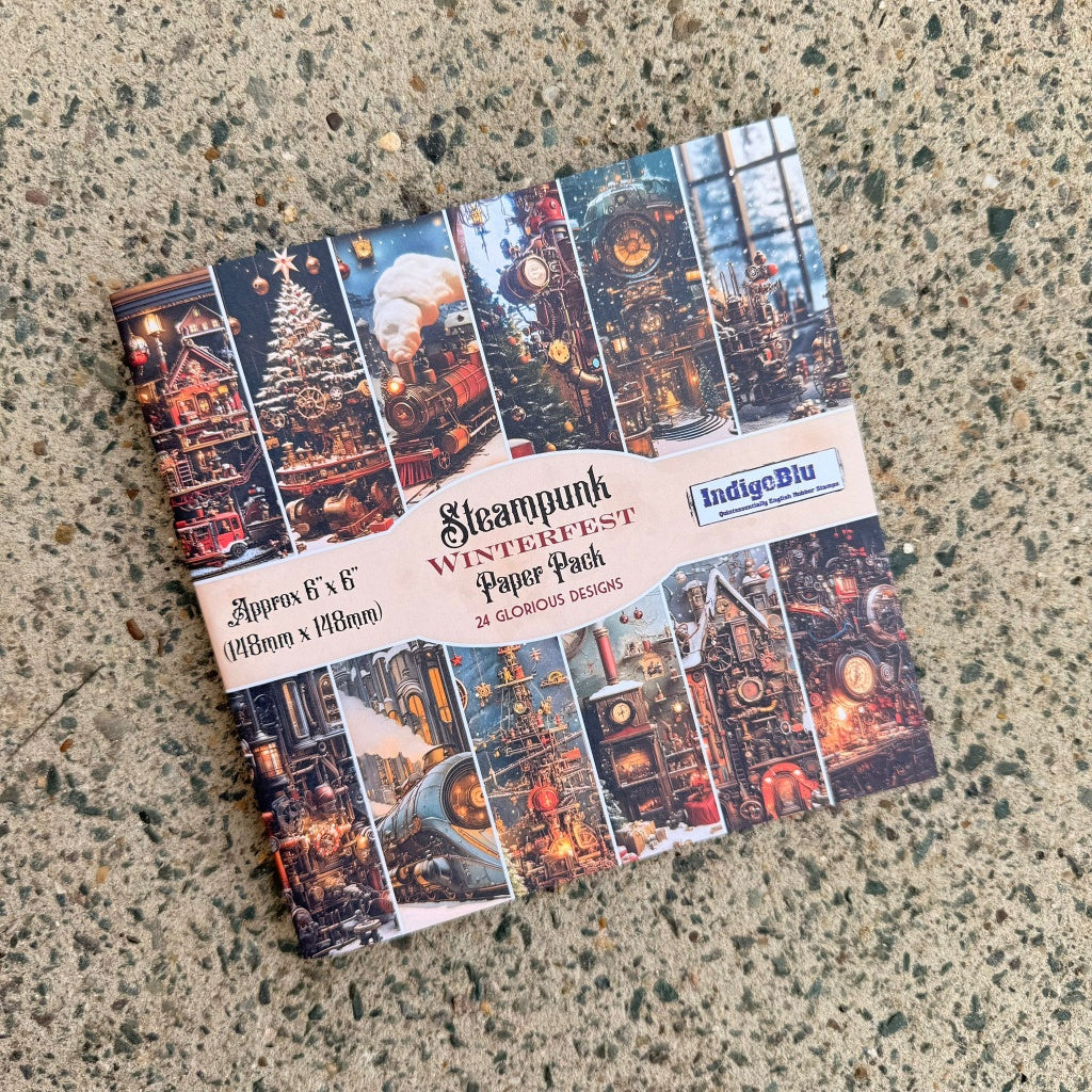 Steampunk Winterfest Paper Book - 6" x 6"