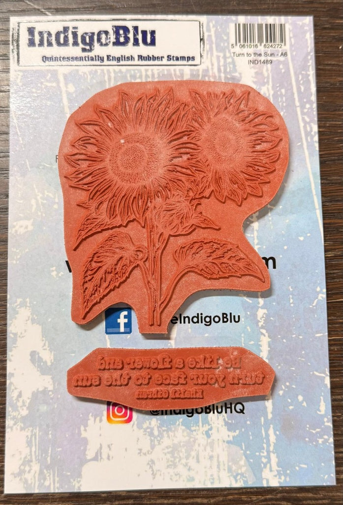 Turn to the Sun A6 Red Rubber Stamp