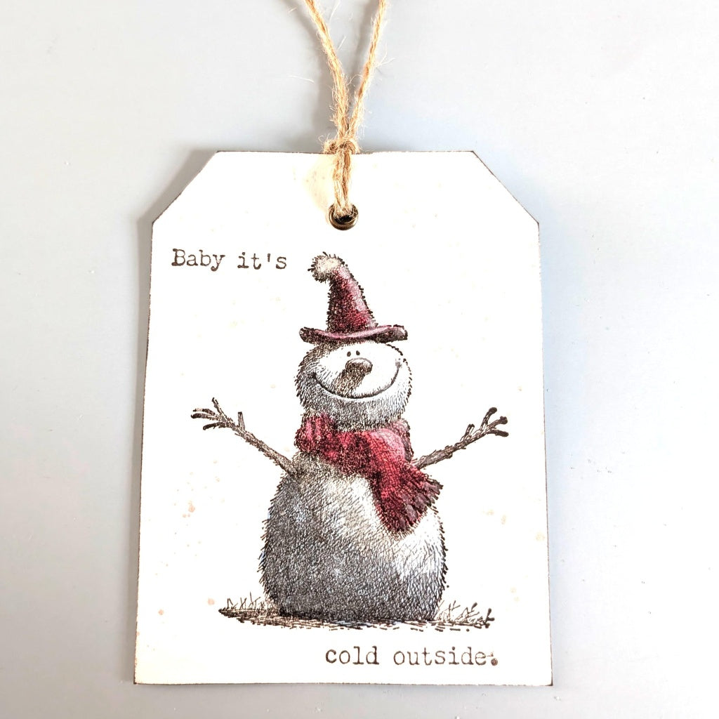 Cheery Snowman A6 Red Rubber Stamp