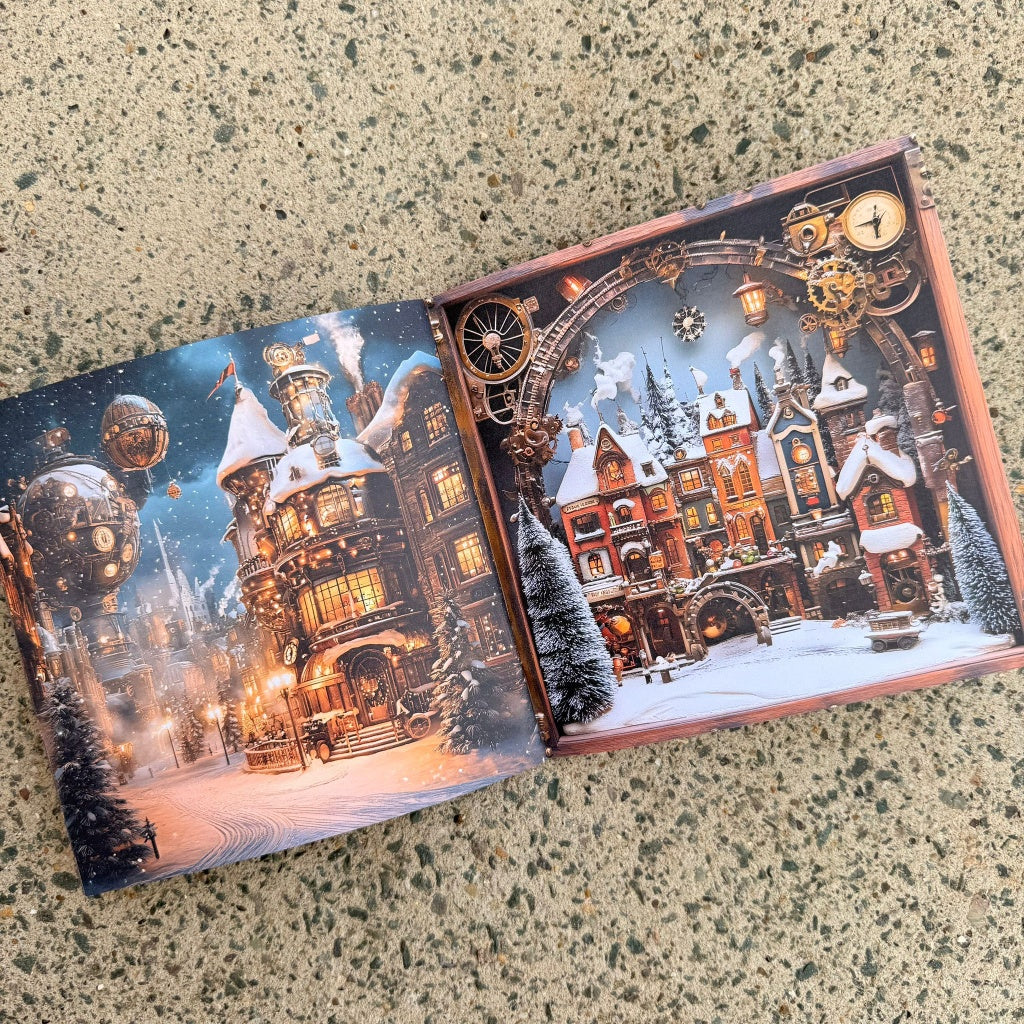 Steampunk Winterfest Paper Book - 6" x 6"