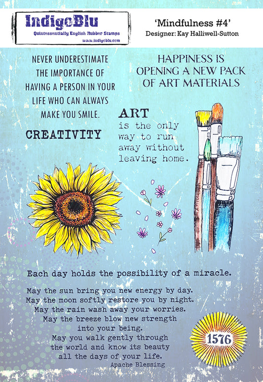 Mindfulness 4 A5 Red Rubber Stamp