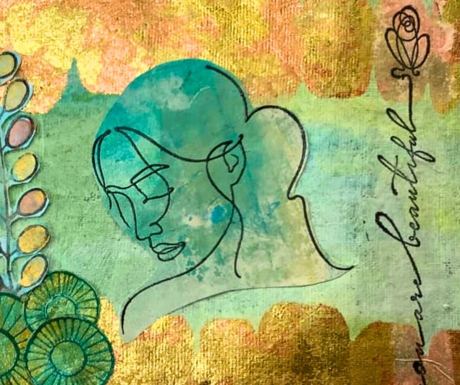 Faces A5 Red Rubber Stamp