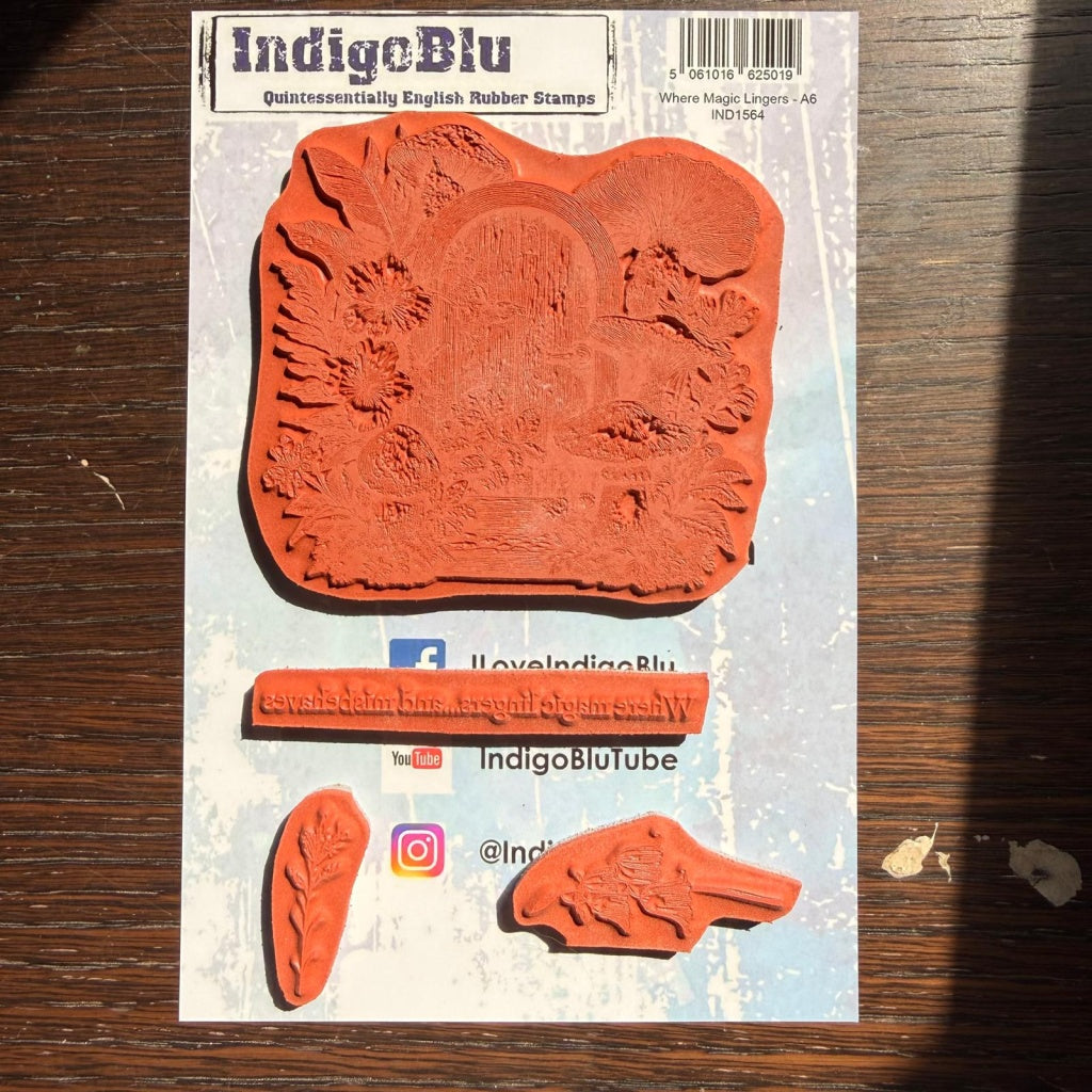 Where Magic Lingers A6 Red Rubber Stamp