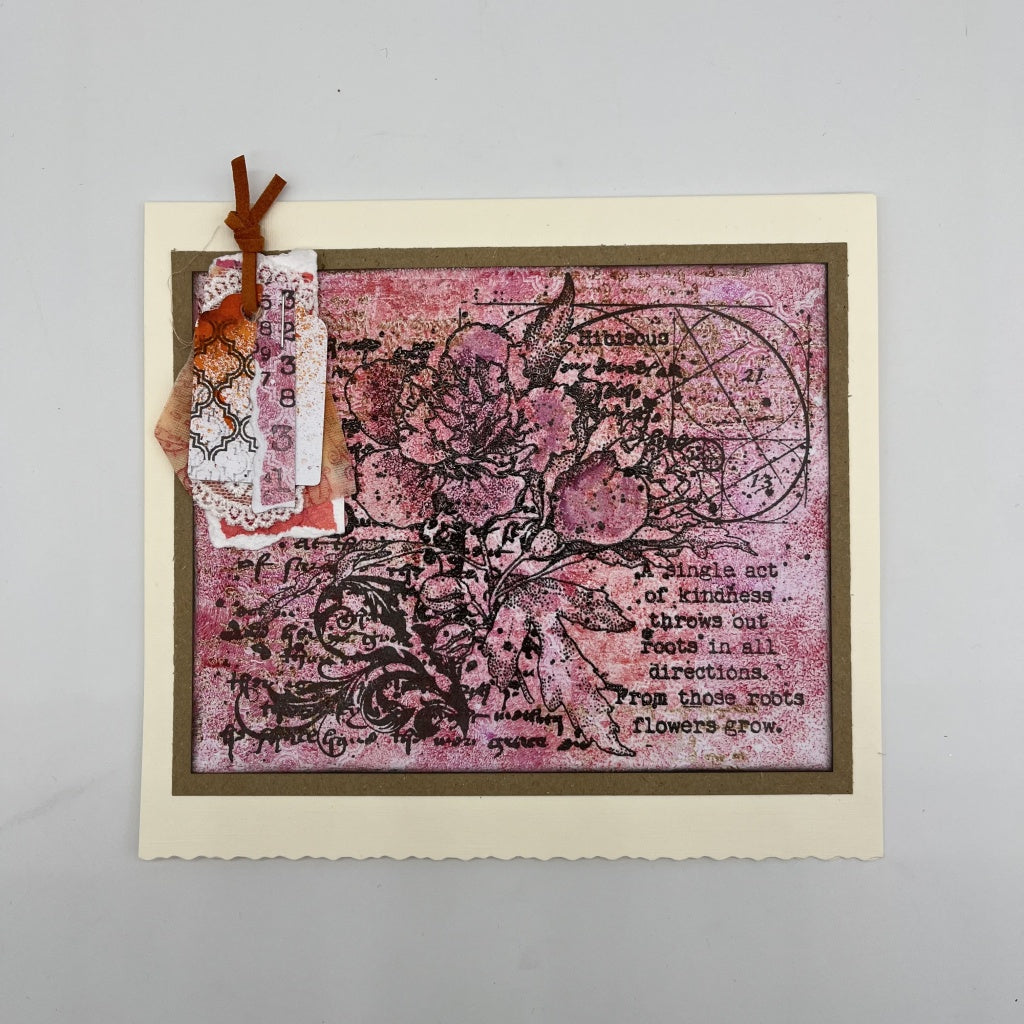 Hibiscus A5 Red Rubber Stamp