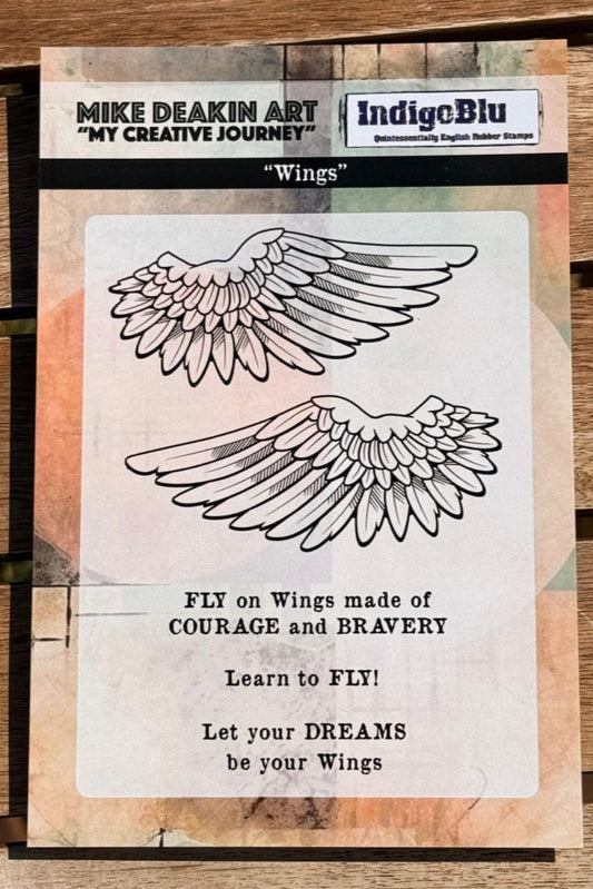 Wings A6 Red Rubber Stamp