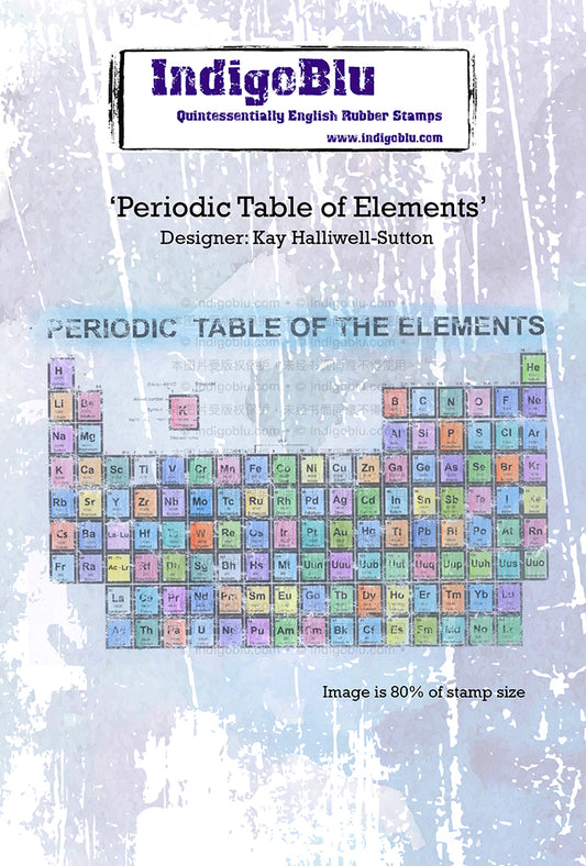 Periodic Table A6 Red Rubber Stamp