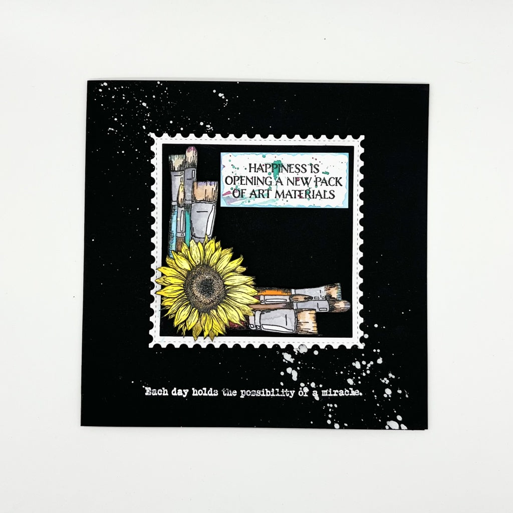 Mindfulness 4 A5 Red Rubber Stamp