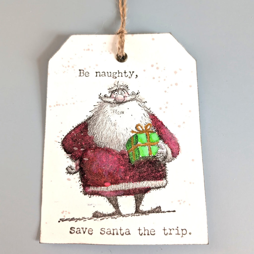 Cheery Santa A6 Red Rubber Stamp