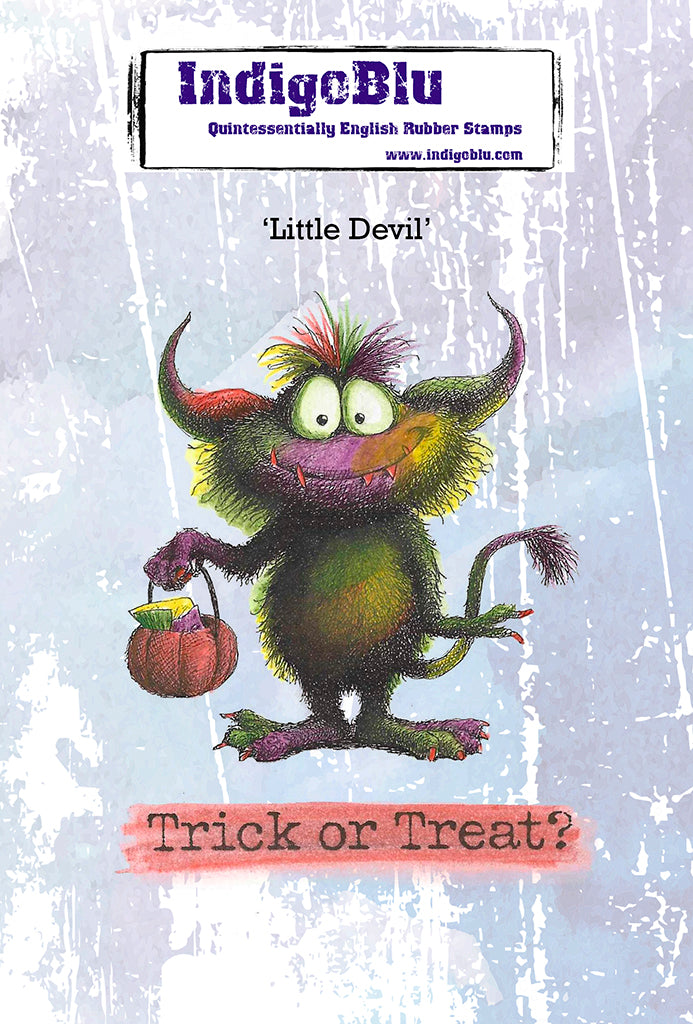 Little Devil A6 Red Rubber Stamp