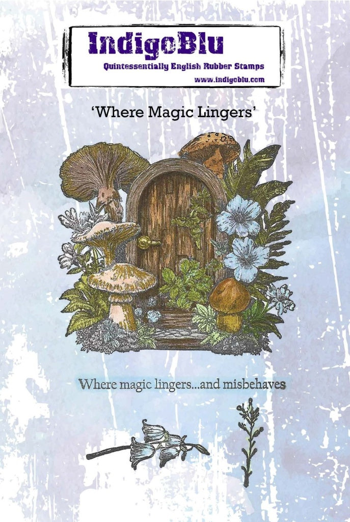 Where Magic Lingers A6 Red Rubber Stamp