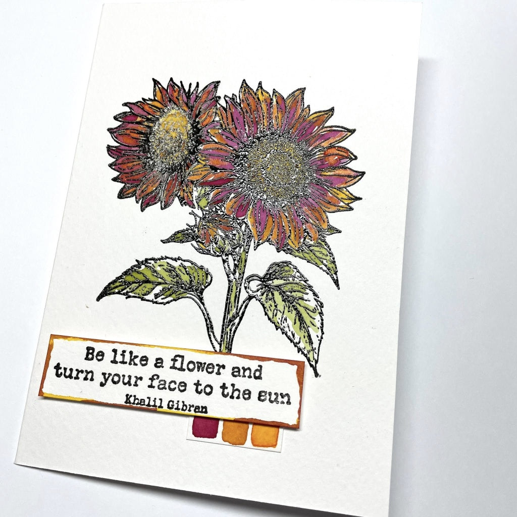 Turn to the Sun A6 Red Rubber Stamp