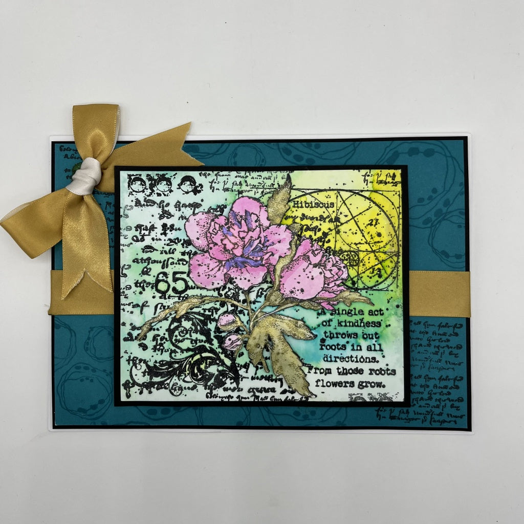 Hibiscus A5 Red Rubber Stamp