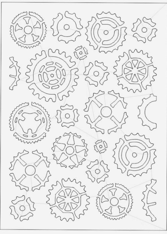 Stencil - Steampunk Cogs (8x5 inch)